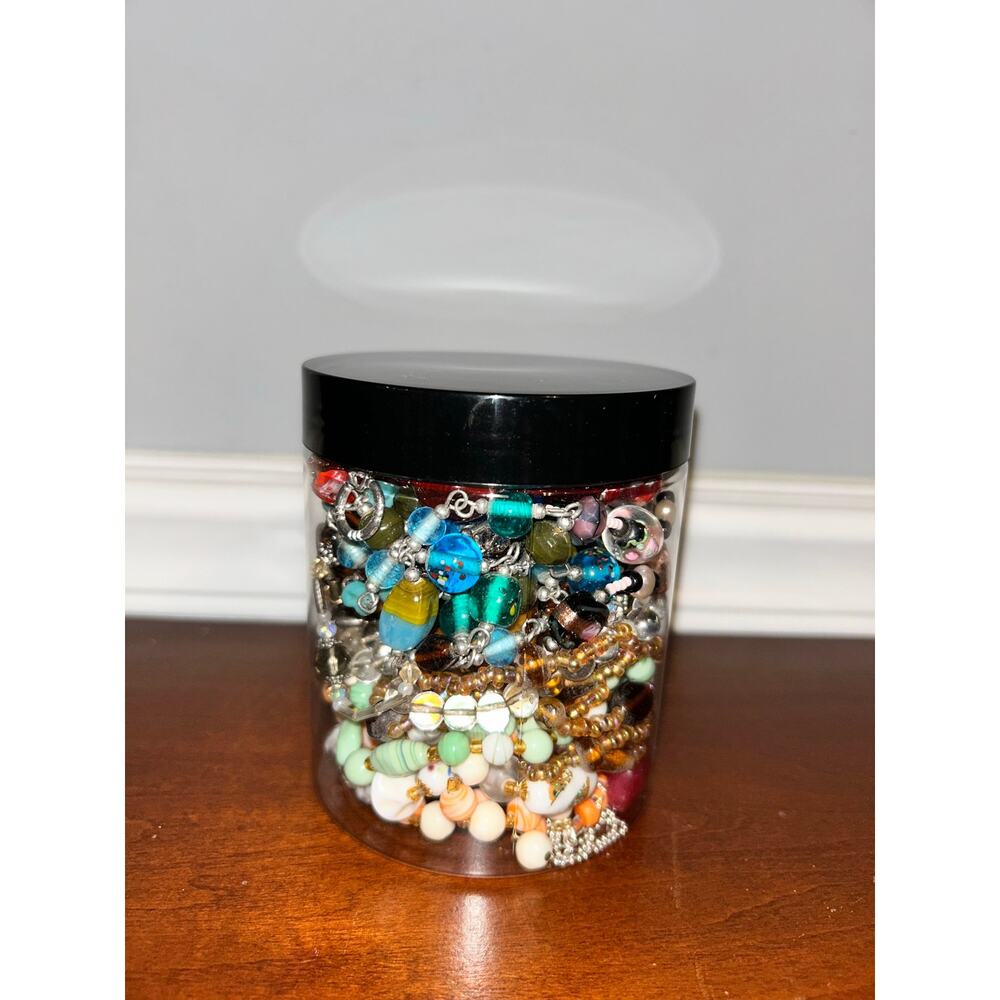 Gemstone and Glass Necklace Mystery Jar - Curated Wearable Estate Lot 16 oz - Picture 4 of 5